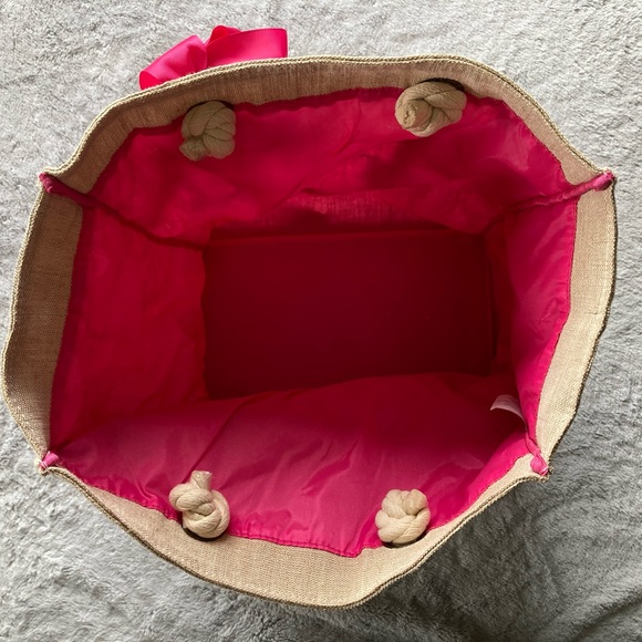 New Cute Burlap Beach Tote - Picture 4 of 5